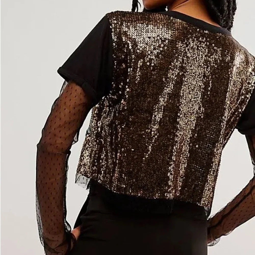 NWT Free People Life of the Party Twofer Embellished Sequins Mesh Top
Size S - Picture 3 of 9